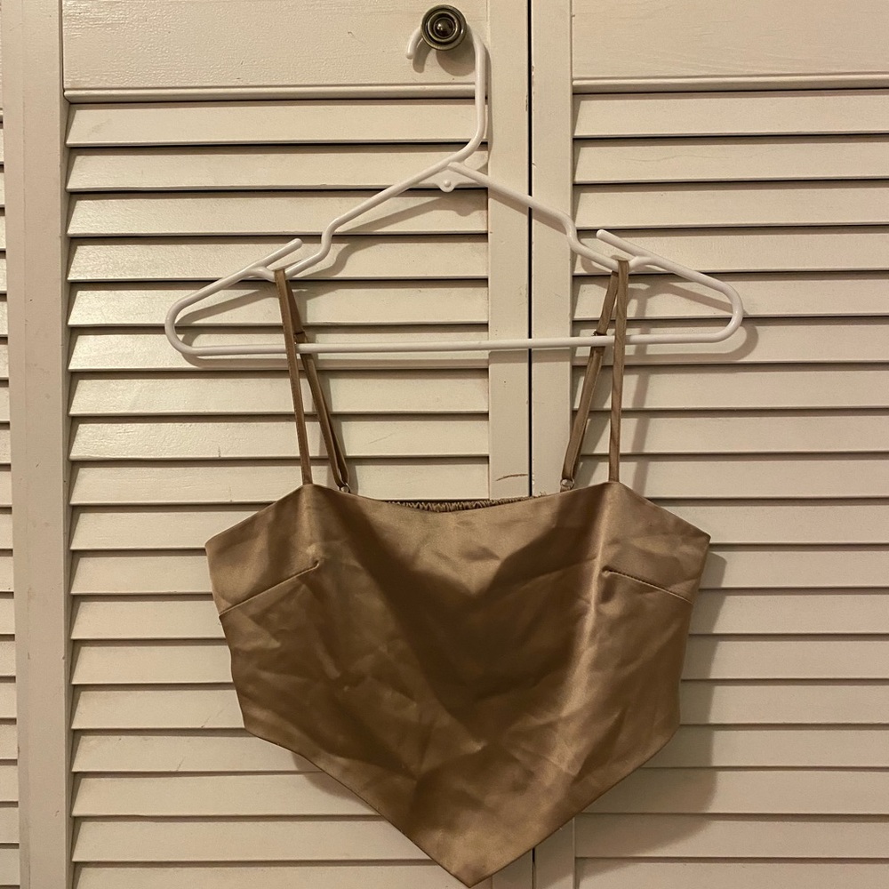 Tan/gold bandanna crop-top from Forever 21.